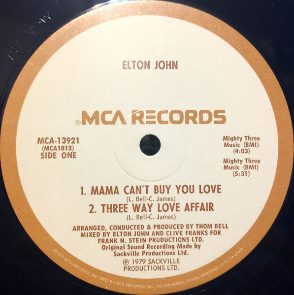Elton John : The Thom Bell Sessions (12", EP, Promo, Pin)