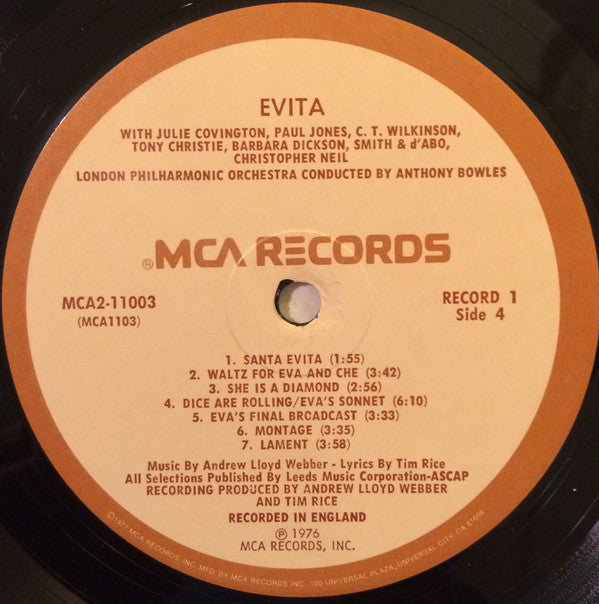 Andrew Lloyd Webber, Tim Rice : Evita (2xLP, Album, Pin)