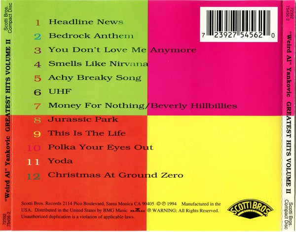 "Weird Al" Yankovic : Greatest Hits Volume II (CD, Comp, RE)