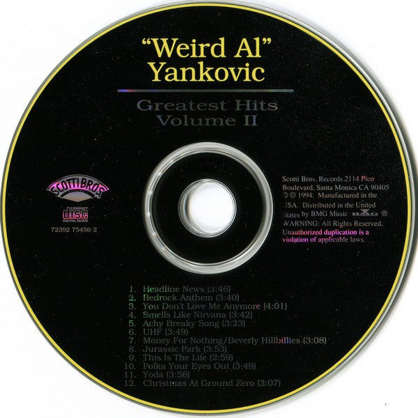 "Weird Al" Yankovic : Greatest Hits Volume II (CD, Comp, RE)