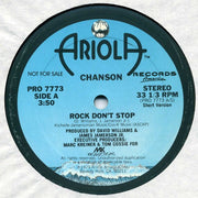 Chanson : Rock Don't Stop (12", Promo)