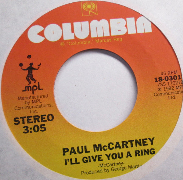 Paul McCartney : Take It Away (7", Single, Ter)