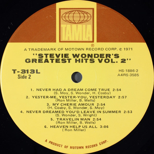 Stevie Wonder : Stevie Wonder's Greatest Hits Vol. 2 (LP, Comp, Hol)