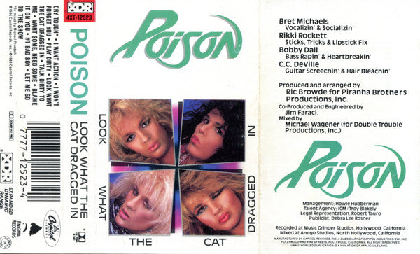 Poison (3) : Look What The Cat Dragged In (Cass, Album, Win)