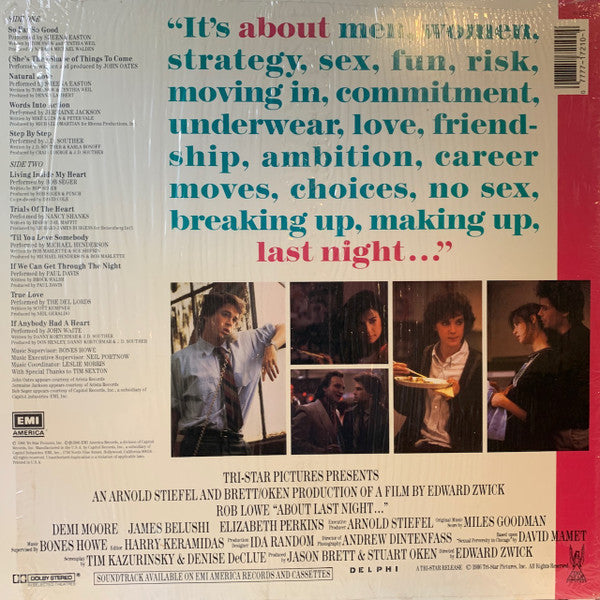 Various : "About Last Night..." (Music From The Motion Picture) (LP, Album, Spe)