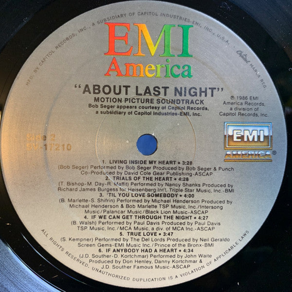 Various : "About Last Night..." (Music From The Motion Picture) (LP, Album, Spe)