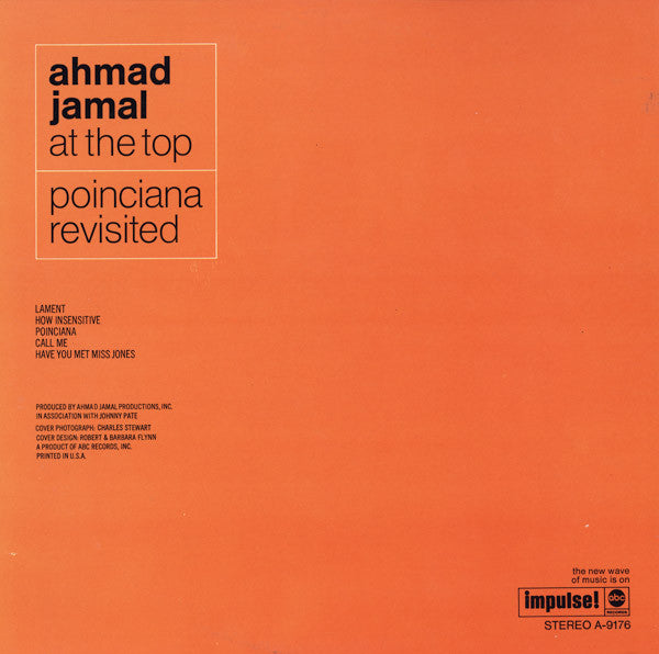 Ahmad Jamal : At The Top:  Poinciana Revisited (LP, Album, Gat)