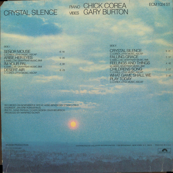 Gary Burton / Chick Corea : Crystal Silence (LP, Album, All)