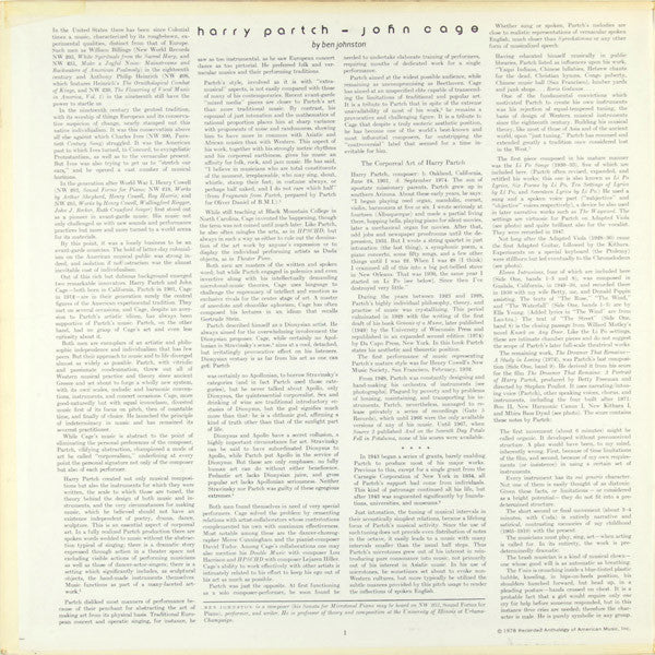 Harry Partch / John Cage : The Music Of John Cage And Harry Partch (LP, Mono)