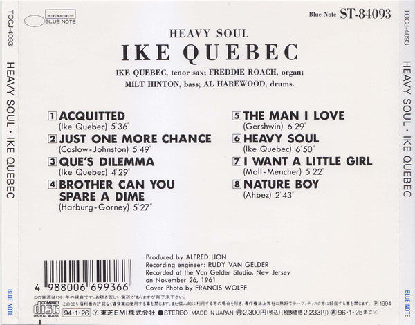 Ike Quebec : Heavy Soul (CD, Album, RE)