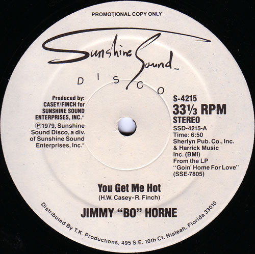 Jimmy "Bo" Horne : You Get Me Hot (12", Promo)