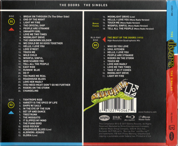 The Doors : The Singles (2xCD, Comp, Mono + Blu-ray, Blu-ray-A, Comp, Quad,)