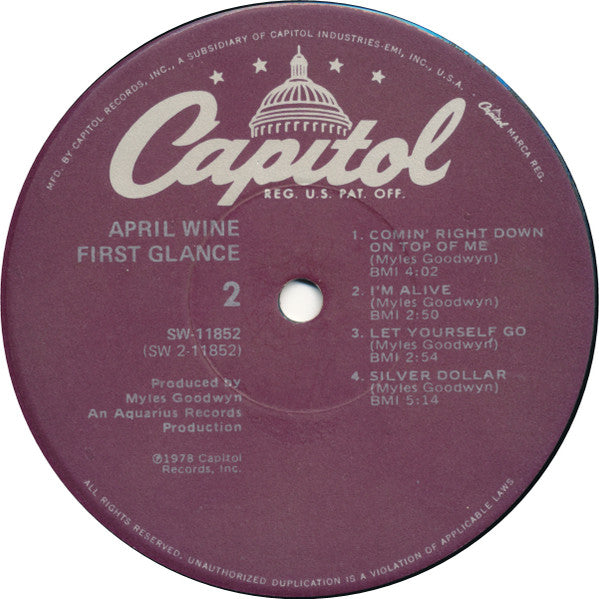 April Wine : First Glance (LP, Album, Jac)