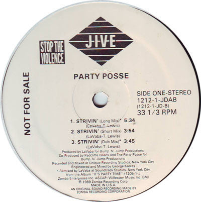 Party Posse : Keep Dancin' / Strivin' (12", Promo)