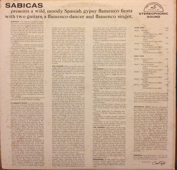 Sabicas : Gypsy Flamenco (LP, Album)