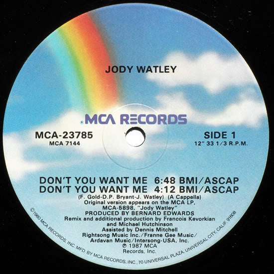 Jody Watley : Don't You Want Me (12")