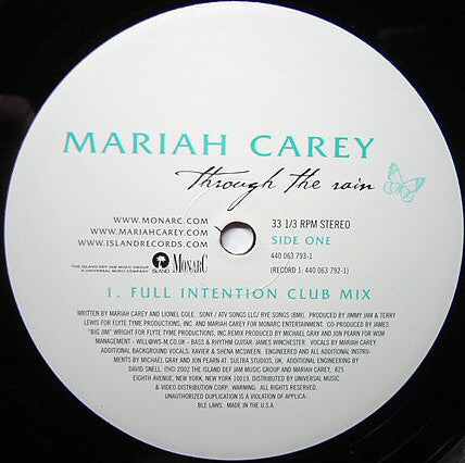 Mariah Carey : Through The Rain (2x12")