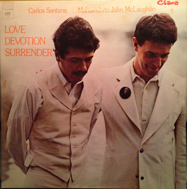 Carlos Santana & John McLaughlin : Love Devotion Surrender (LP, Album, Ter)