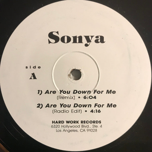 Sonya : Are You Down For Me (12", Single)