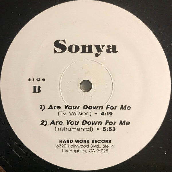 Sonya : Are You Down For Me (12", Single)