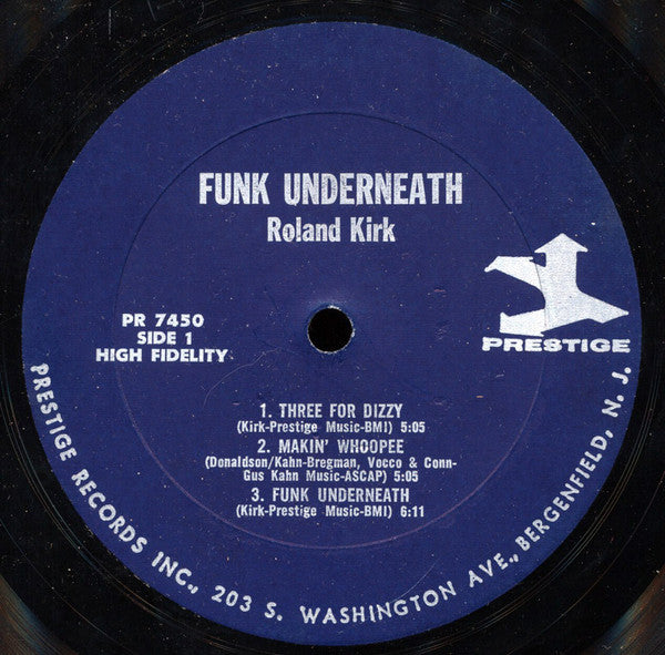 Roland Kirk With Brother Jack McDuff : Funk Underneath (LP, Album, Mono, RE)