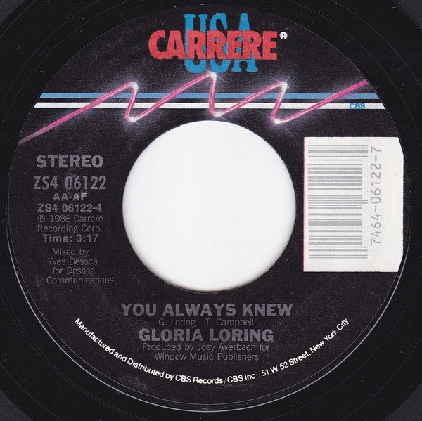 Gloria Loring &  Carl Anderson : Friends And Lovers (7", Styrene, Pit)