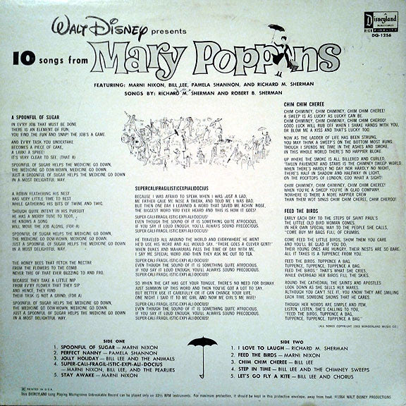 Various : 10 Songs From Mary Poppins (LP, Album, Yel)