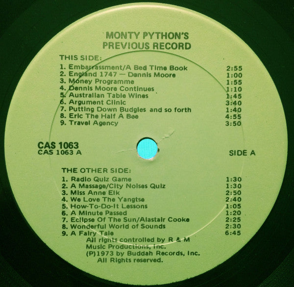 Monty Python : Monty Python's Previous Record (LP, Album)