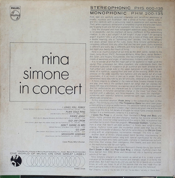 Nina Simone : In Concert (LP, Album)