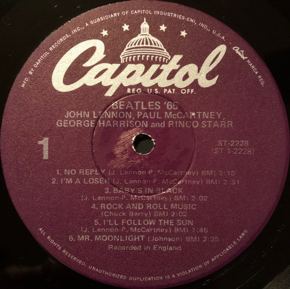 The Beatles : Beatles '65 (LP, Album, RE, Win)