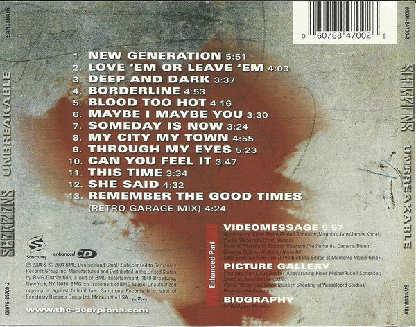 Scorpions : Unbreakable (CD, Album, Enh)