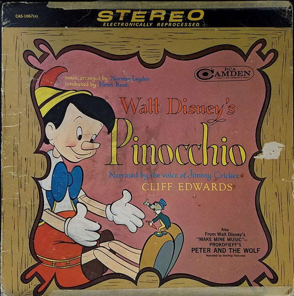 Cliff Edwards* / Sterling Holloway : Walt Disney's Pinocchio (LP, Comp, Ele)