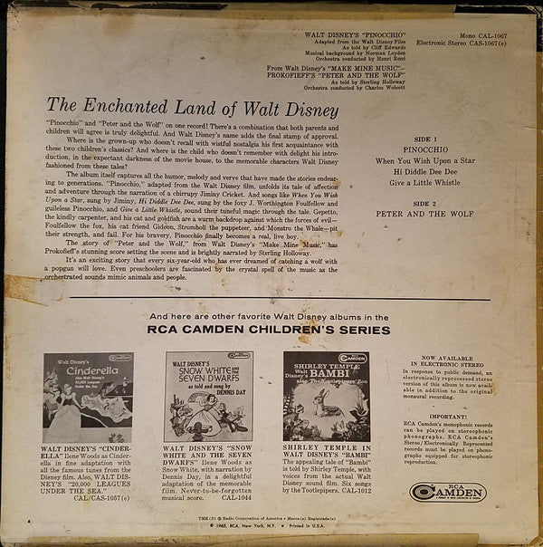 Cliff Edwards* / Sterling Holloway : Walt Disney's Pinocchio (LP, Comp, Ele)