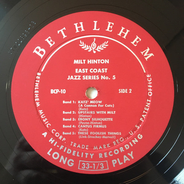 Milt Hinton : East Coast Jazz/5 (LP, Album, Mono, Hi-)