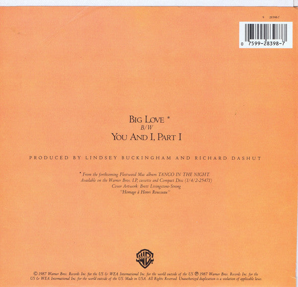 Fleetwood Mac : Big Love (7", Single)