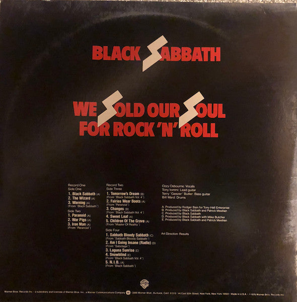 Black Sabbath : We Sold Our Soul For Rock 'N' Roll (2xLP, Comp, RP, Jac)