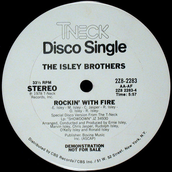 The Isley Brothers : Rockin' With Fire / I Wanna Be With You (12", Promo)