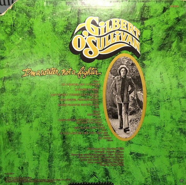 Gilbert O'Sullivan : I'm A Writer, Not A Fighter (LP, Album, Ter)