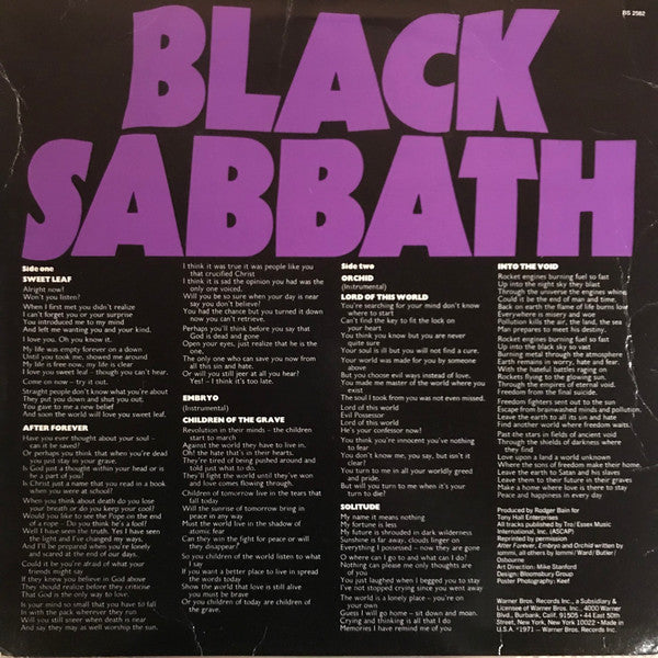 Black Sabbath : Master Of Reality (LP, Album, Emb)