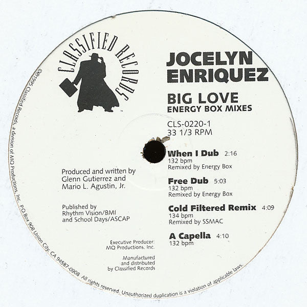 Jocelyn Enriquez : Big Love (Energy Box Mixes) (12", Promo)