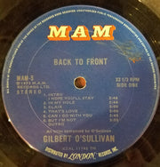 Gilbert O'Sullivan : Back To Front (LP, Album, Ter)