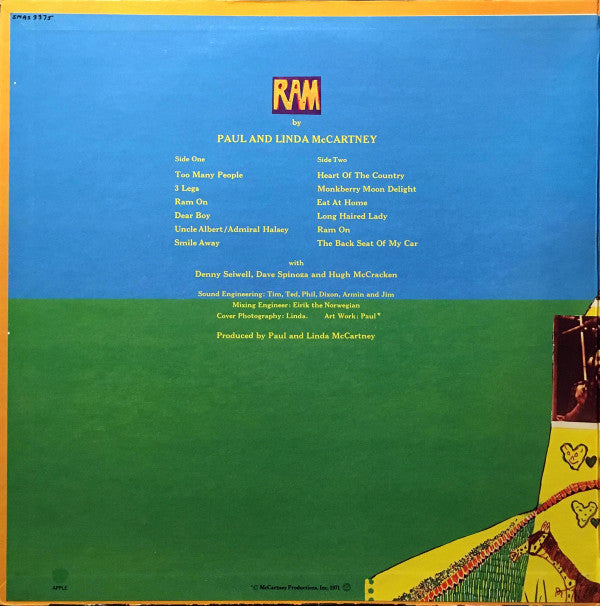 Paul And Linda McCartney* : Ram (LP, Album, Jac)