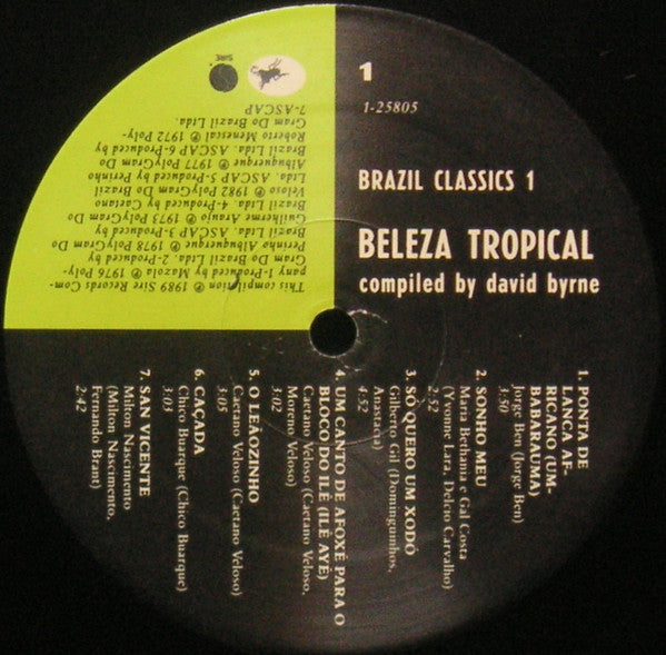 Various : Brazil Classics 1 (Beleza Tropical) (LP, Comp)