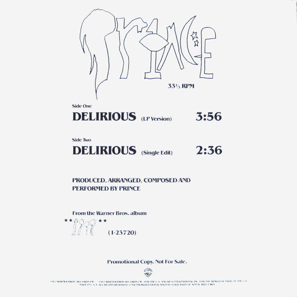Prince : Delirious (12", Single, Promo)