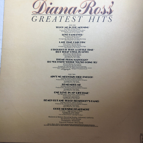 Diana Ross : Diana Ross' Greatest Hits (LP, Comp, Mon)