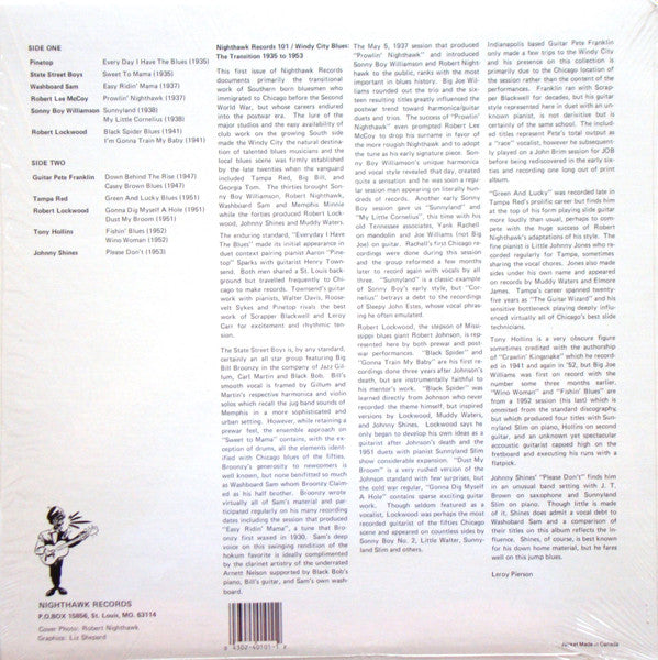 Various : Windy City Blues The Transition 1935 To 1953 (LP, Comp, RP)