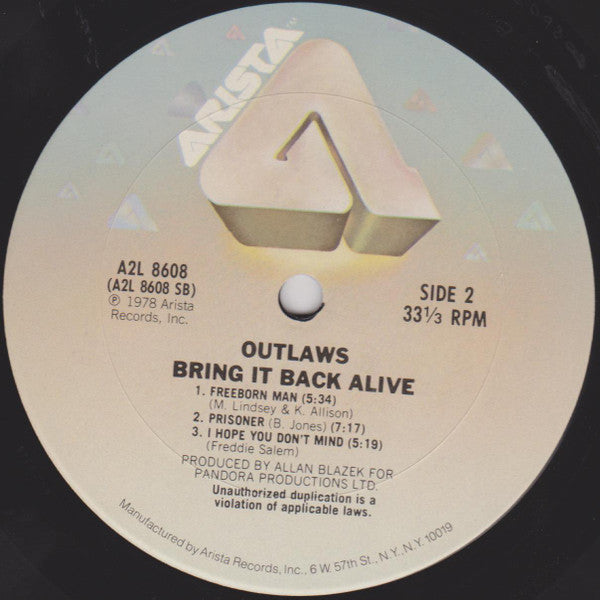 Outlaws : Bring It Back Alive (2xLP, Album, CTH)