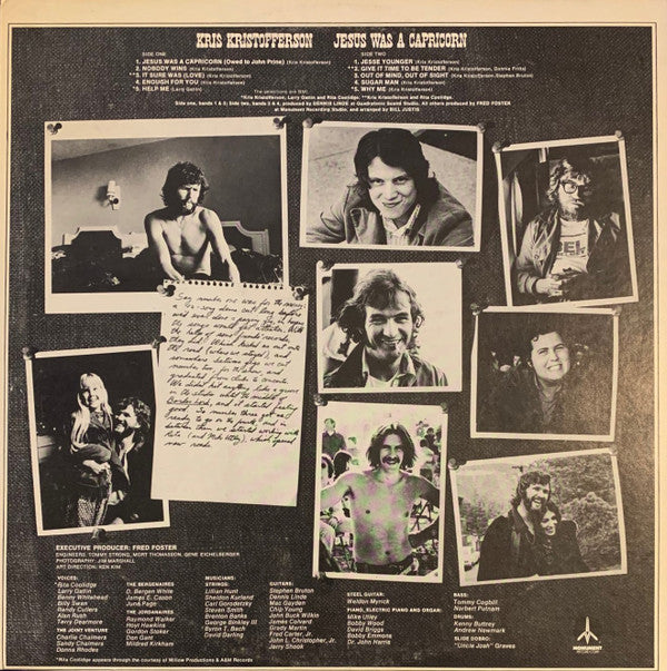 Kris Kristofferson : Jesus Was A Capricorn (LP, Album, Ter)