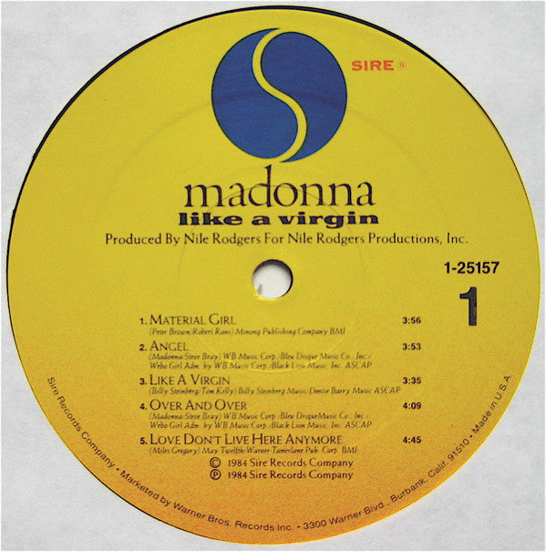 Madonna : Like A Virgin (LP, Album, All)