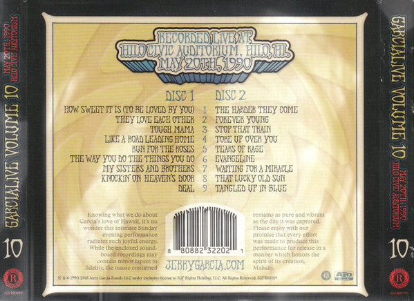 The Jerry Garcia Band : GarciaLive Volume 10 (May 20th, 1990 Hilo Civic Auditorium) (2xCD, Album)